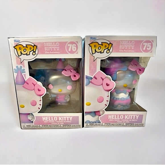 🎀 Sanrio Hello Kitty 50th Anniversary Cake #75 & Balloon #76 Funko Pop! Set - Picture 1 of 4